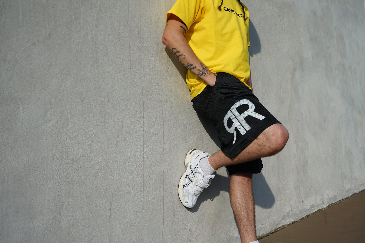 Big double “R” logo mesh shorts